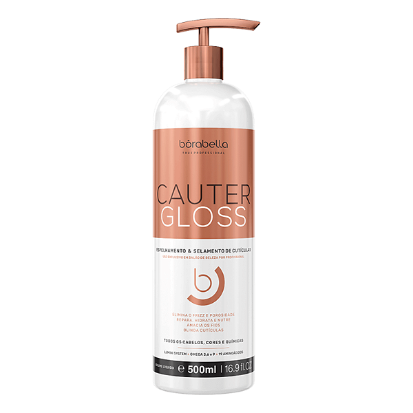 Cauter Gloss Borabella Tratamento Intensivo Para Cabelos Danificados Hidratação Profunda Selagem e Brilho Pós-Química