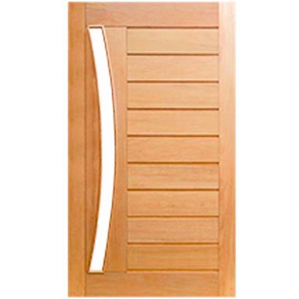 Porta Pivotante 2.10X1.20 Mexicana Horizontal Arco p/Vidro Montada em Madeira Maciça Cedro Arana Casmavi