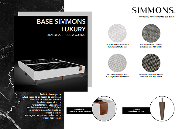 Base  Box Luxury Brook Cinza Queen (158x198)