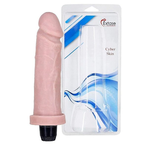 PROTESE COM VIBRO CYBER SKIN  - 17X4,2CM