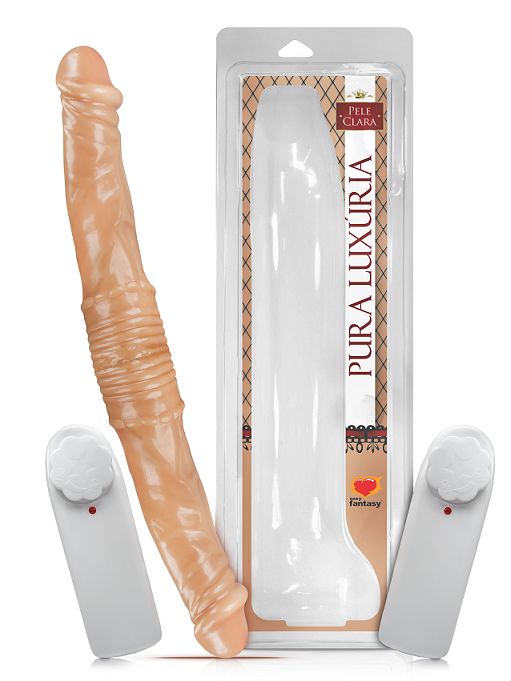 Pênis para Dupla Penetração com Vibro - 43,7cm X 5cm