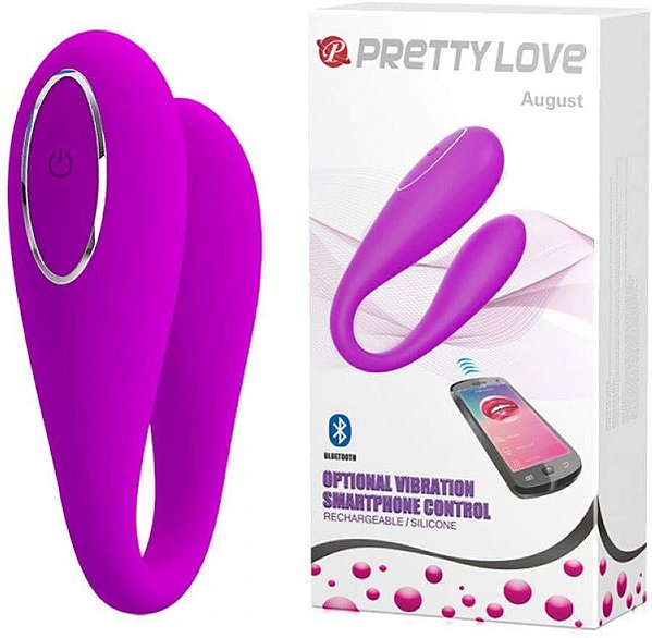 August Vibrador De Casal Com 12 Modos De Vibrações Por Controle Bluetooth