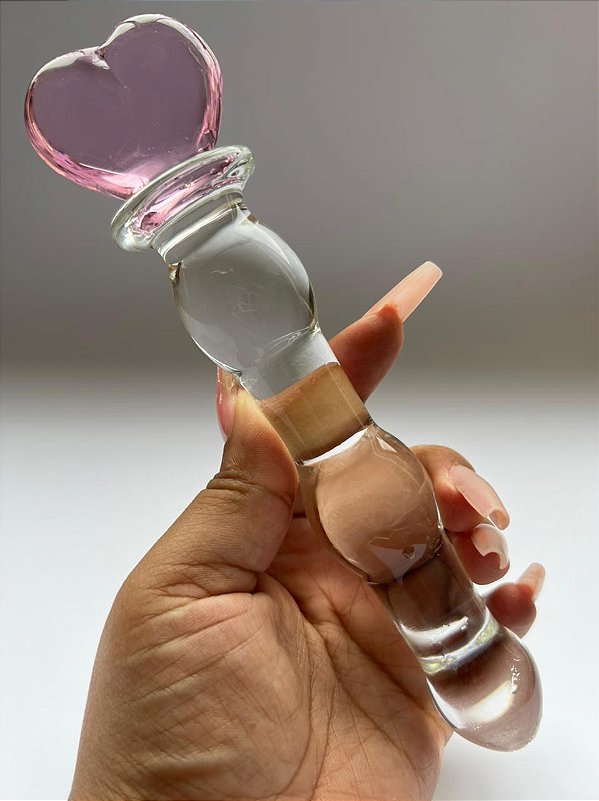 Plug Anal de Vidro com ponta em formato de coração