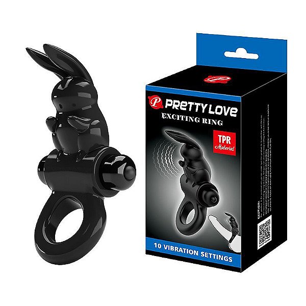 Anel Peniano Formato de Coelho com Vibrador