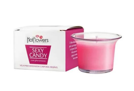 Vela Sexy Candy Hidratante Aroma de Morango com Champanhe