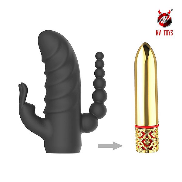 Asta - Vibrador com dois plugs para estimulo duplo