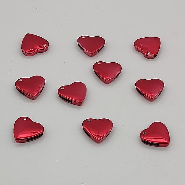 Coração em Metal  Vermelho