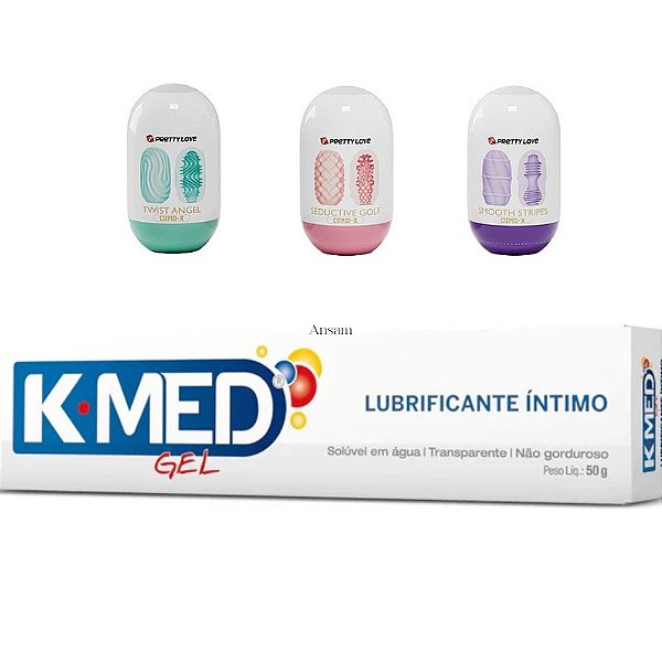 Kit Love EGG 2.0 - Masturbador EGG Double Side 2.0 + Lubrificante K-MED 50g