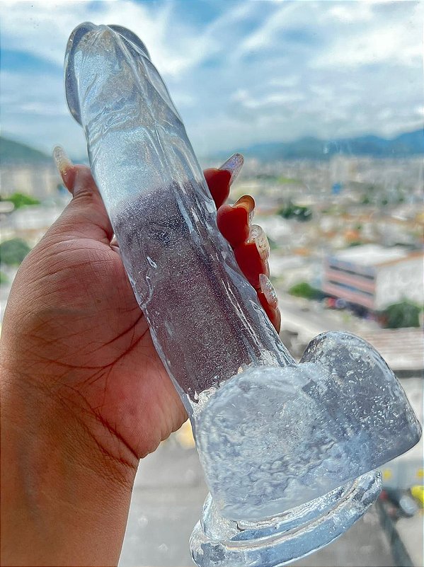 Prótese Transparente com Gliter 8.5"