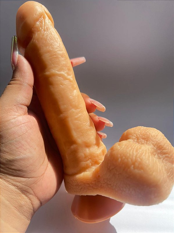 Prótese Realística com Escroto e Ventosa - 17cm X 4,5cm