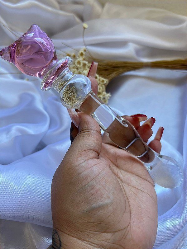 Plug Anal de Vidro com ponta em formato de Gato