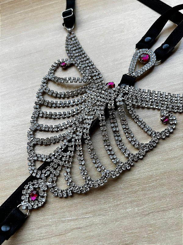 Calcinha Frente Strass Borboleta