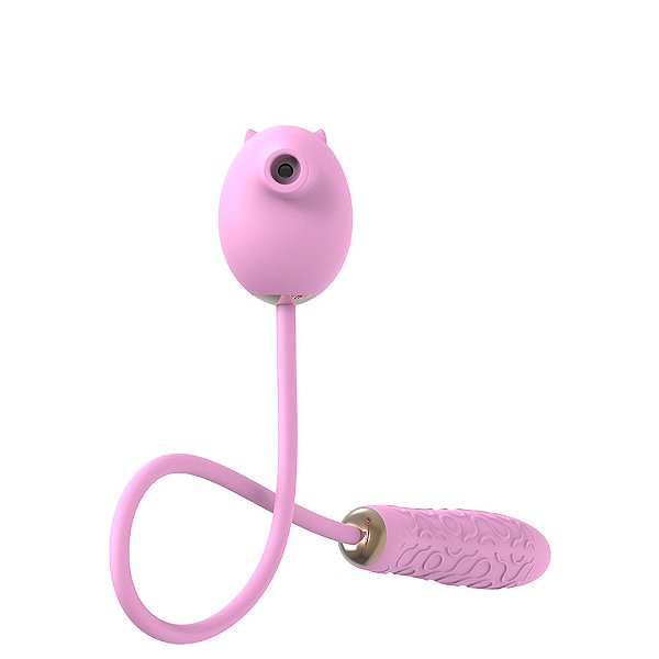 Big Monster - Vibrador Recarregável Duplo Possui 5 Modos de Ondas de Pressão