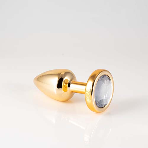 Plug LESS P Dourado Com Pedra - HARD