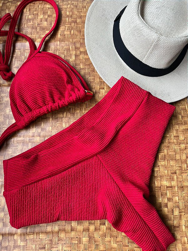 Conjunto Canelado Cos Alto - Cortinhinha + Asa Delta Fio Duplo