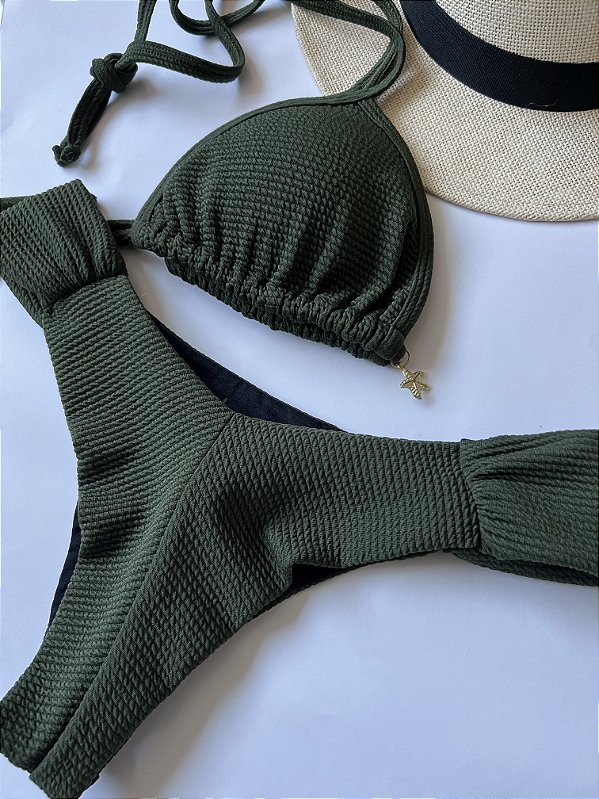 Conjunto Canelado Calcinha Borboleta + Cortininha