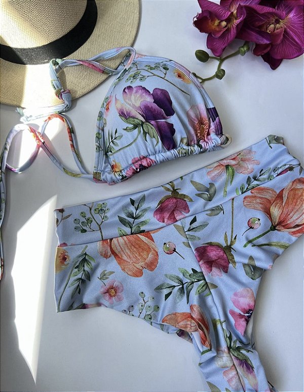 Conjunto Orquídea - Asa Delta Cos Ato + Cortininha com Bojo Removível