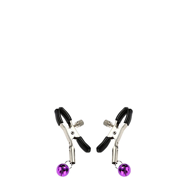 Grampos para Mamilos com Guizo Roxo com Presilhas Ajustáveis