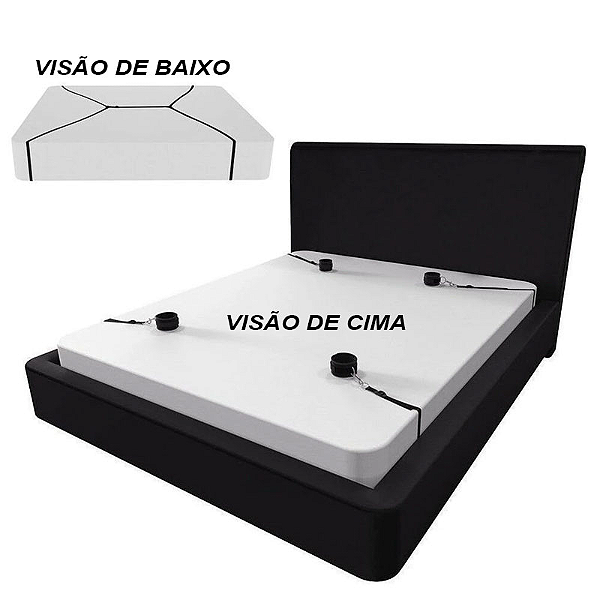 Kit para Prender na Cama com Par de Algemas e Par de Tonozeleiras