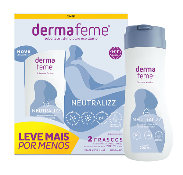 Kit Sabonete Líquido Íntimo Dermafeme Neutralizz com 2 Unidades De 200ml