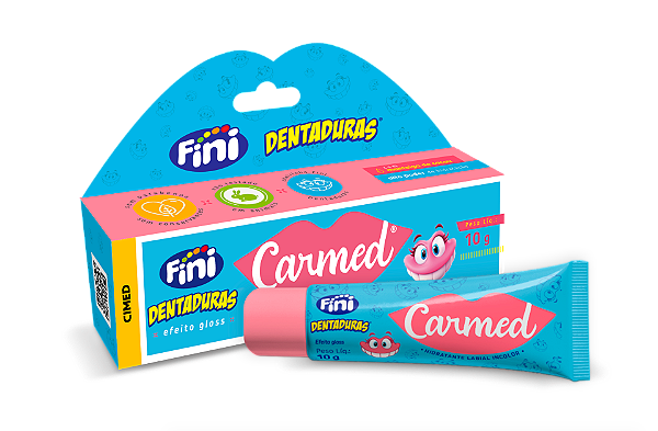 Hidratante Labial Carmed Fini Dentaduras Incolor Efeito Gloss 10g