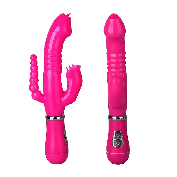 Vibrador de Ponto G e Clitóris recarregável com 12 modos de vibração - 3 em 1