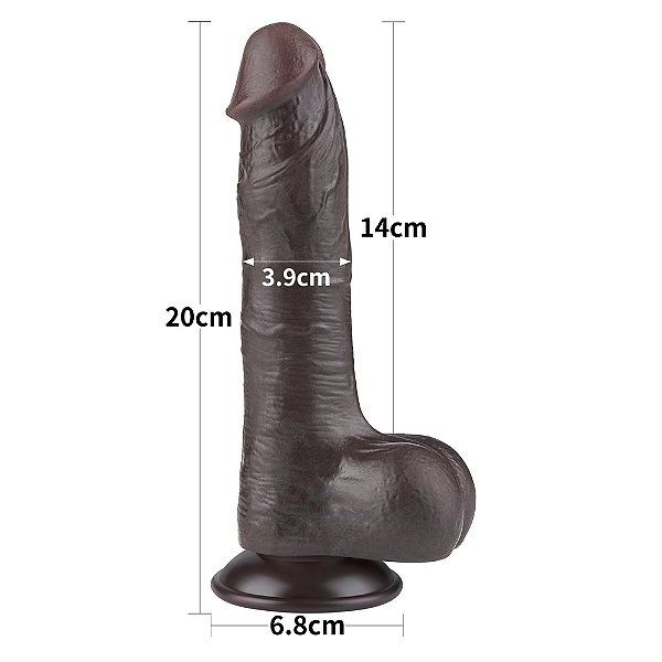 Kevin Chocolate - Prótese Realística 20x3,9 cm - Sliding Skin Dual Layer Dong Flesh