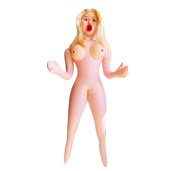 Boneca Inflável com Seios Fartos e 3 Orifícios para Penetração - Loira