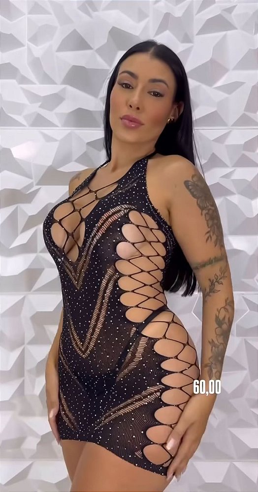 Vestido transparente com Strace