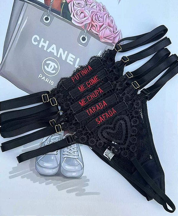 Calcinha Bordada de Frase