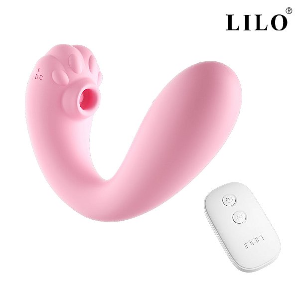 Vidrador Sugador de clitóris com penetração e com Controle Remoto sem fio - LILO