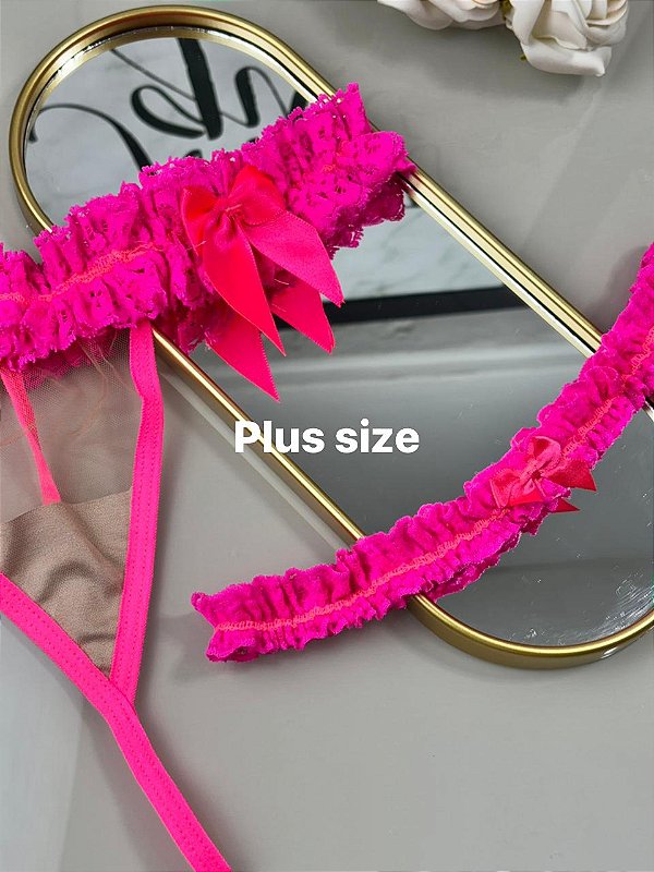 Calcinha Elisa - Tule transparente na frente + Perneira