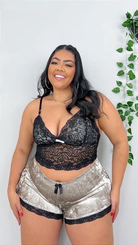 Baby Doll Veludo Plus Size