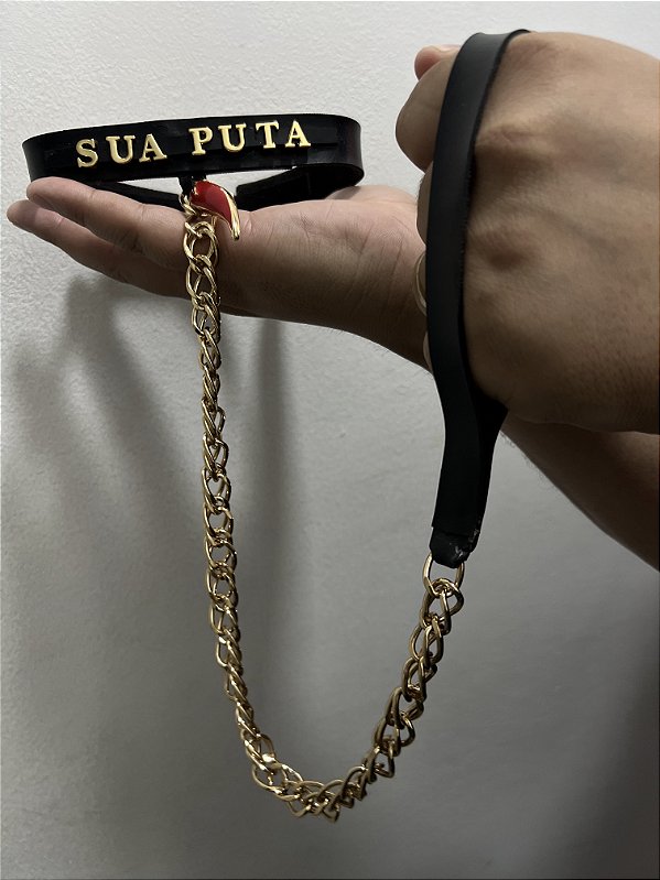 Coleira erótica - Sua Puta com pingente de Pimenta 🌶️