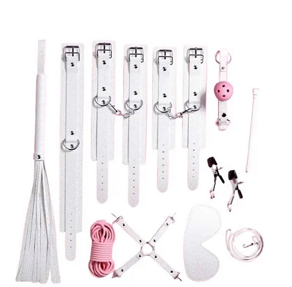 Kit bondage 14 em 1 - Branco