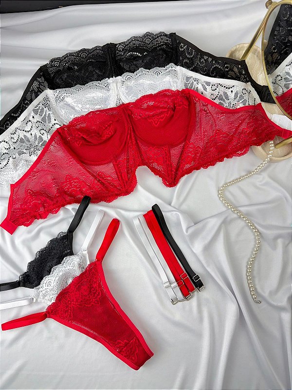 Conjunto Sabrina - Calcinha e Sutiã Com Alças Removíveis
