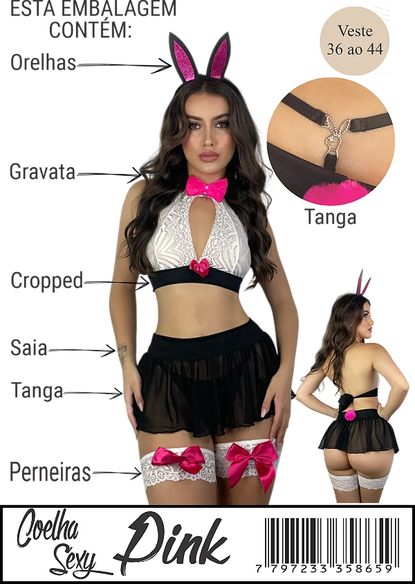 Fantasia Erótica de Luxo - Coelhinha Pink