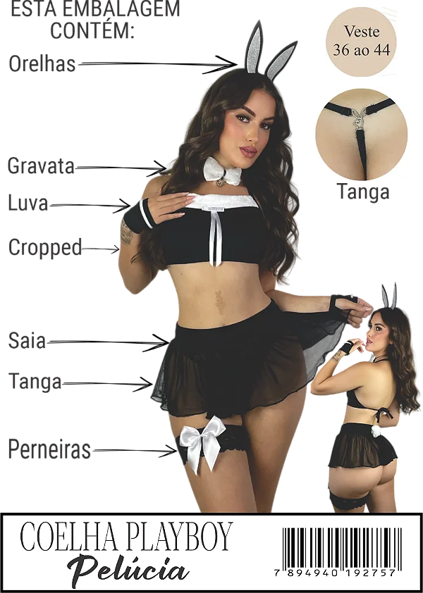 Fantasia Erótica de Luxo - Coelhinha Pelúcia