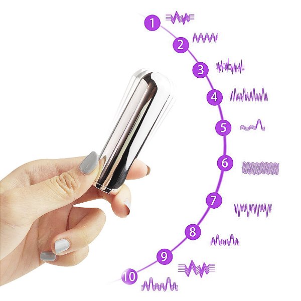 Vibrador Cápsula com 9 Modos de Vibração Metalizada Recarregável - USK