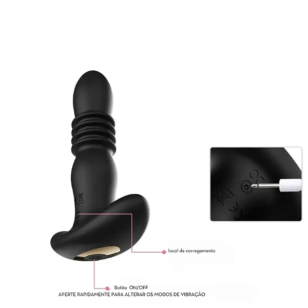 Plug Anal Vai e Vêm controlado por App