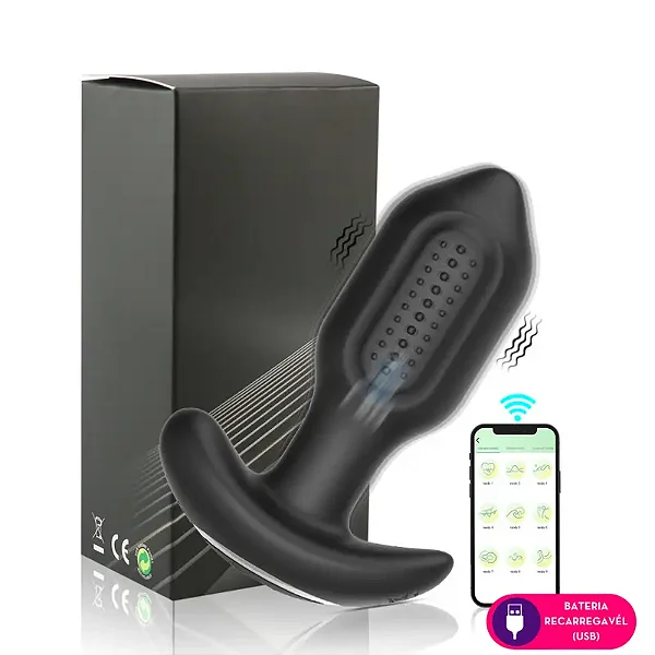 Plug Anal com vibro e controlado por App e Giratório gira 360°
