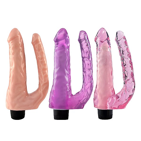 Pênis Duplo 21.5x4,5cm com Vibrador Multivelocidade - YOUVIBE