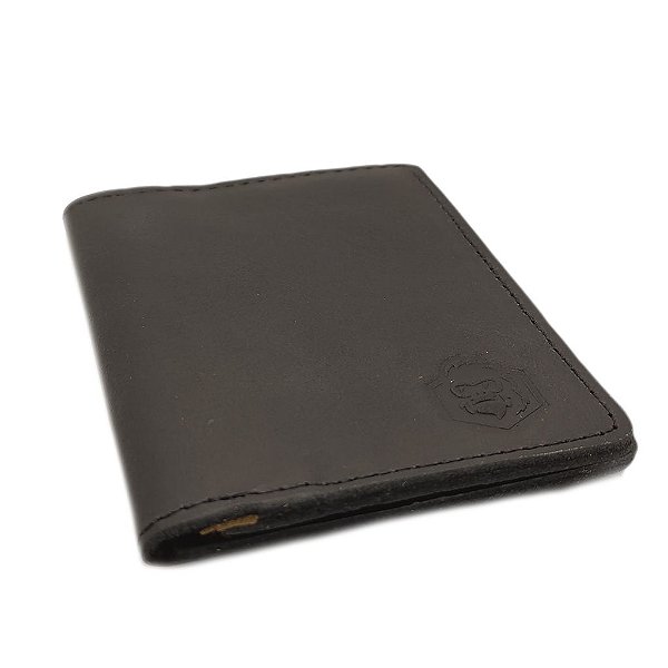 Carteira de Couro Mini Preta