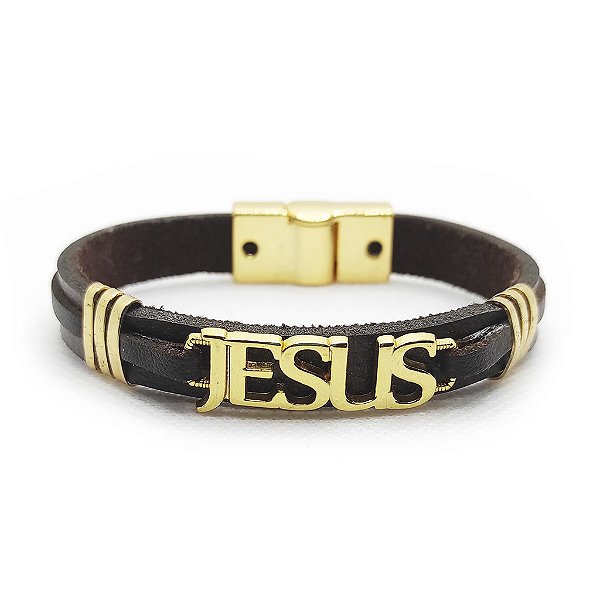 Pulseira de Couro Classic - Nazareno Gold