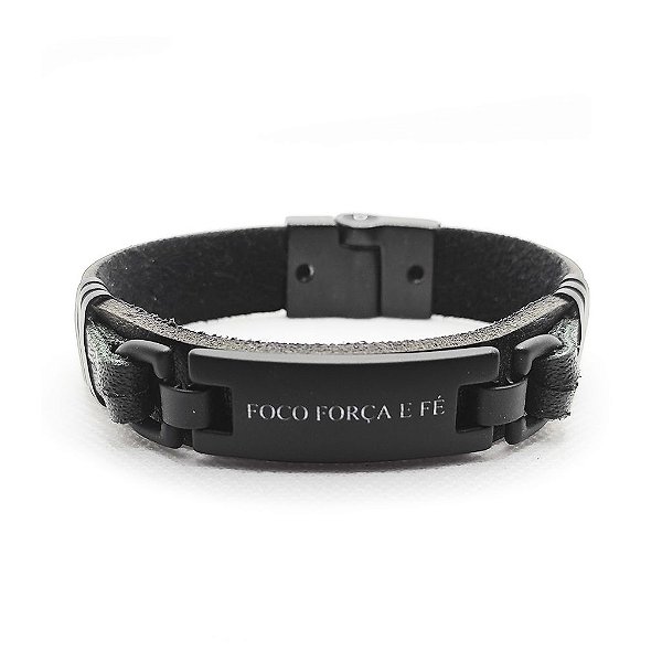 Pulseira de Couro Classic - Mantra Black