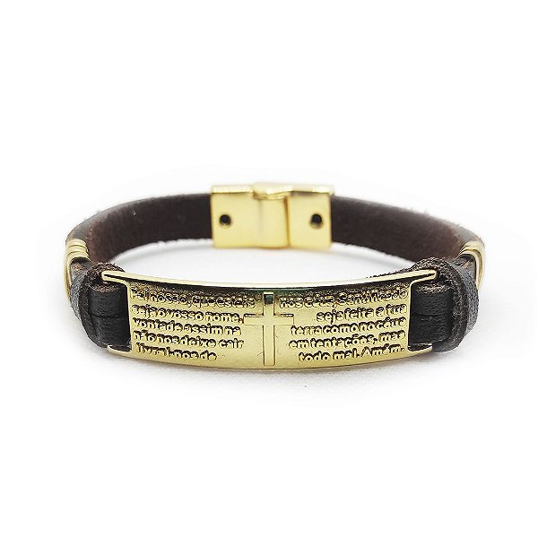 Pulseira de Couro Classic - Pater Nostet Gold