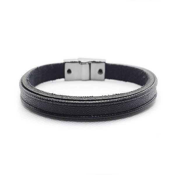 Pulseira de Couro Classic - Grécia Black