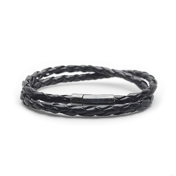 Pulseira de Couro Classic - Simply Black
