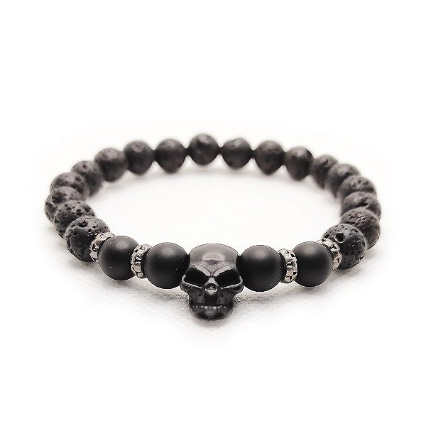 Pulseira de Pedras Naturais - Death Vulkano