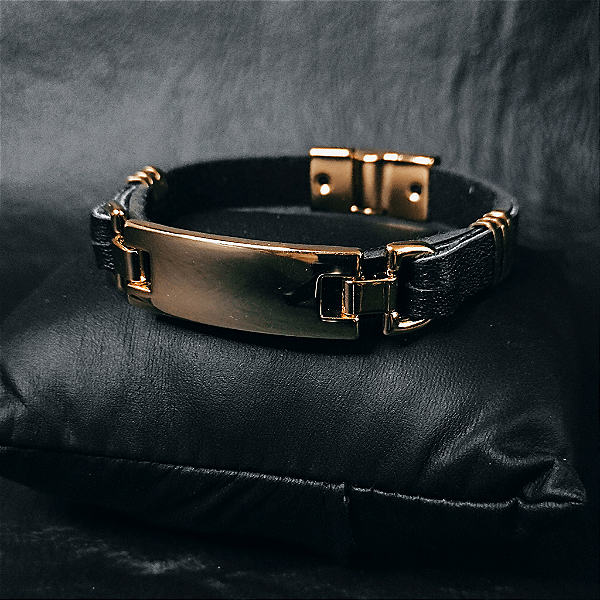 Pulseira de Couro Classic - Dom Black